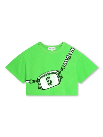 Marc Jacobs T-shirt Crop Con Stampa In Green