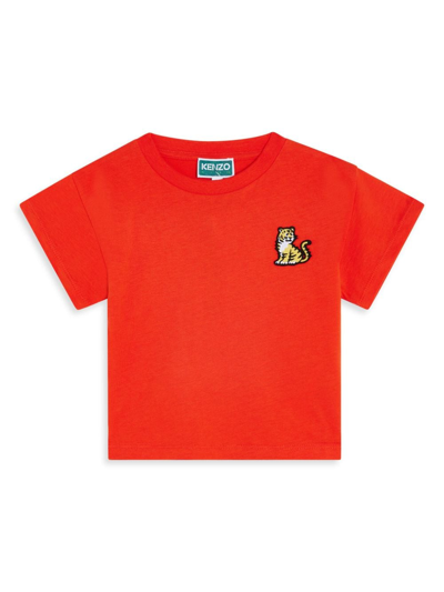 Kenzo T-shirt Ricamata In Cotone In Red