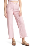 Billabong Free Fall Stretch Crop Wide Leg Pants In Soft Pink