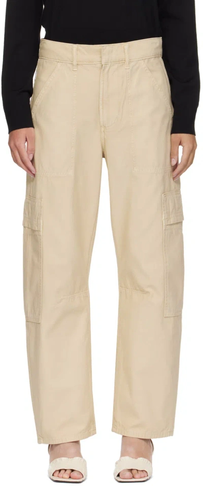 Citizens Of Humanity Marcelle Low-rise Cotton Twill Cargo Trousers In Taos Sand