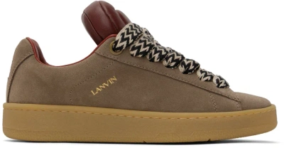 Lanvin X Future Hyper Curb Sneakers In Taupe/red