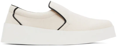 Jw Anderson Men's Canvas Slip-on Sneakers In Natural
