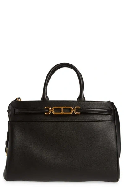 Tom Ford Whitney Large Top-handle Bag In Leather In Black