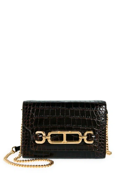 Tom Ford Whitney Mini Croc-effect Leather Shoulder Bag In Brown