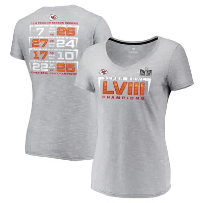 Fanatics Branded  Gray Kansas City Chiefs Super Bowl Lviii Champions Counting Points V-neck T-shirt