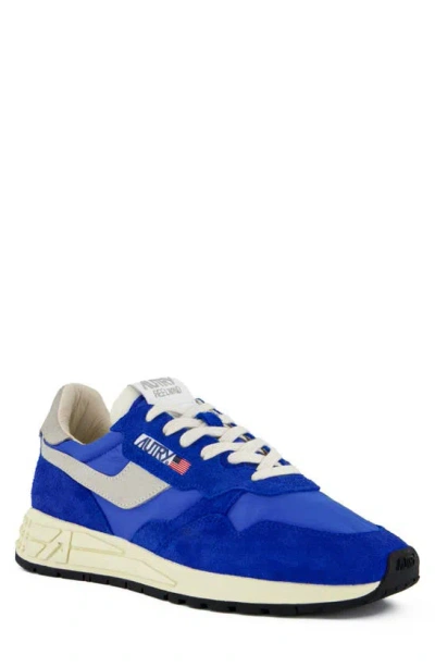 Autry Reelwind Low Top Nylon And Suede Sneakers In Blu