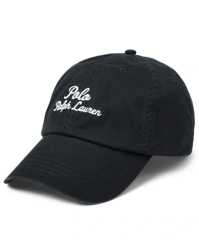 Polo Ralph Lauren Embroidered Twill Ball Cap Man Hat Black Size Onesize Cotton