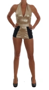 Dolce & Gabbana Gold Silk Stretch Romper Body In Gold