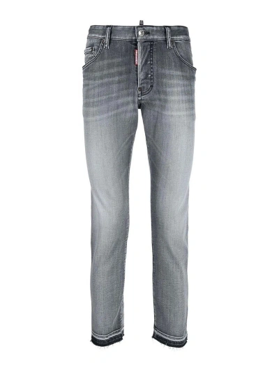 Dsquared2 Slim-fit Cropped Jeans In Grey