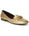 Franco Sarto Tiari Chain Square Toe Loafer In Gold
