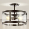 Jonathan Y Herndon 2-light 15" Iron/glass Modern Led Flush Mount