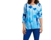 CLAIRE DESJARDINS BLUE JEANS BLUE 3/4 SLEEVE TOP