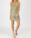 FORE CHAIN STRAP OPEN BACK MINI DRESS IN OLIVE