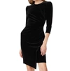 Shoshanna Ralph Pleated 3/4-sleeve Velvet Dress In Multi
