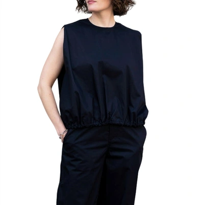 Psophia Poplin Balloon Blouse In Black