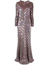 ASHISH CHEVRON SEQUINED GOWN,D00312258728