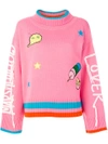 MIRA MIKATI patched colour block jumper,DRYCLEANONLY