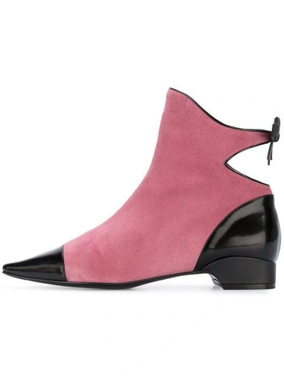 Fabrizio Viti 20mm Take A Bow Suede & Leather Boots In Pink/purple