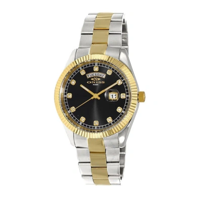 Oniss Men's Admiral Black Dial Watch In Black / Gold / Gold Tone