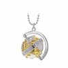 True Rocks 2 Tone Sterling Silver & 18kt Gold Plated Small Spinning Globe In Spinning