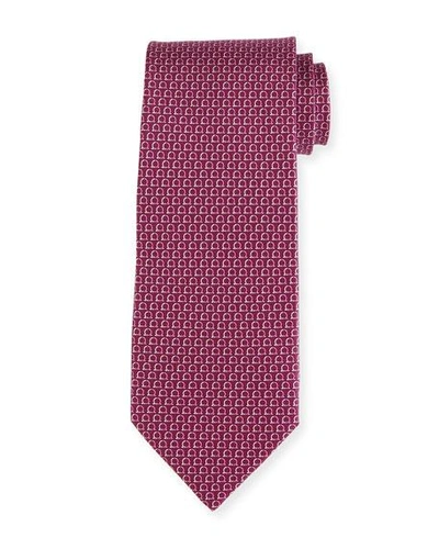 Ferragamo Two-tone Gancio Silk Tie, Purple