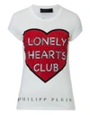 PHILIPP PLEIN T-SHIRT ROUND NECK SS "LONELY HEARTS",A17CWTK0331PJY002N01
