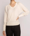 PJ SALVAGE LONG SLEEVE TEXTURED KNIT TOP IN STONE
