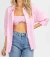 Le Lis Bralette + Button Down In Pink In Pink