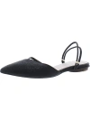 ALL BLACK WOMENS LEATHER ILLUSION BALLET FLATS