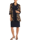 R & M Richards Plus Womens Chiffon Jacket Two Piece Dress In Multi