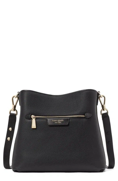 Kate Spade Hudson Pebble Leather Shoulder Bag In Black
