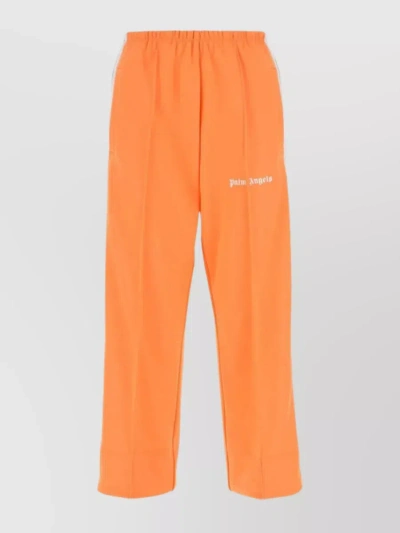 Palm Angels Side-stripe Cropped Track Pants In Orange