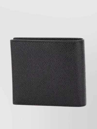 Thom Browne Black Bifold Wallet In Pebble Grain Leather