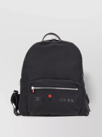 Kiton Nylon Backpack With Logo In Black