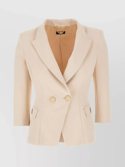 Elisabetta Franchi Crepe Blazer In White