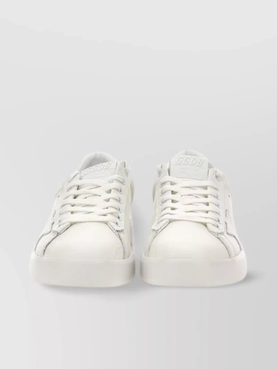 Golden Goose Pure-star Lace-up Sneakers In White/burgundy