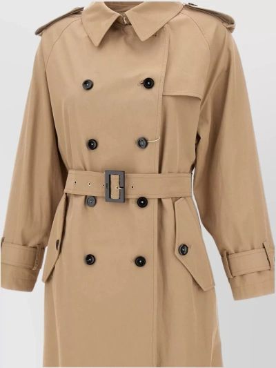 Herno Cotton Trench Coat In Brown