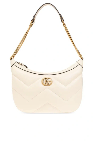 Gucci Gg Marmont Small Shoulder Bag In White