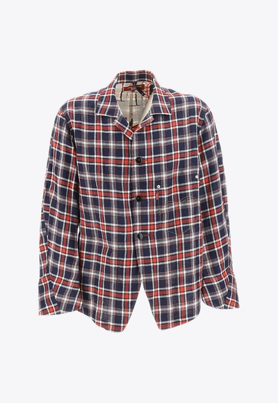 Junya Watanabe X Levi's Checked Linen Overshirt In Multicolor