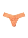 Hanky Panky Dream Lace Trim Modal Low Rise Thong In Orange