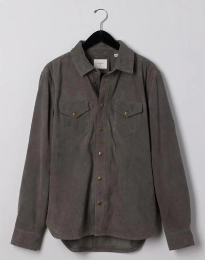 Billy Reid Savoy Suede Workshirt - Cinnamon