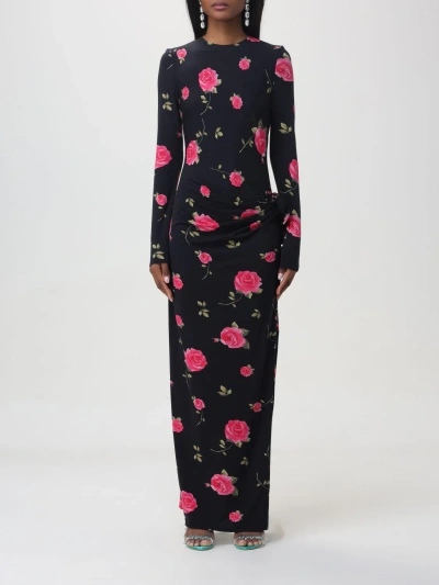 Magda Butrym Womens Black Floral-pattern Stretch-woven Maxi Dress