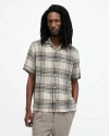 Allsaints Padres Checked Relaxed Fit Shirt In Lace White