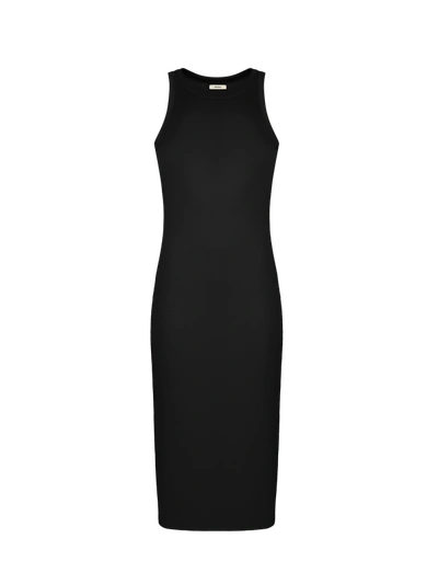 Pangaia Ribbed Racer-back Dress In Black