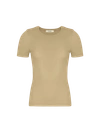 PANGAIA WOMEN'S 365 LIGHTWEIGHT RIB T-SHIRT — MAITAKE BEIGE XL