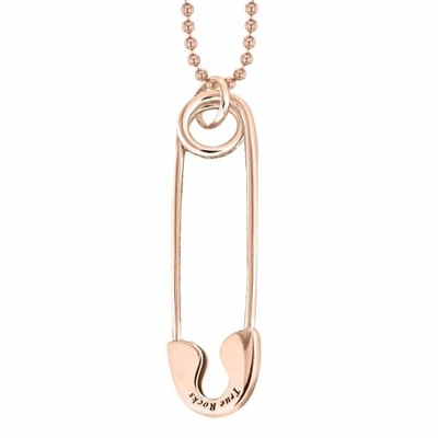 True Rocks Large Safety Pin Necklace Rose Gold