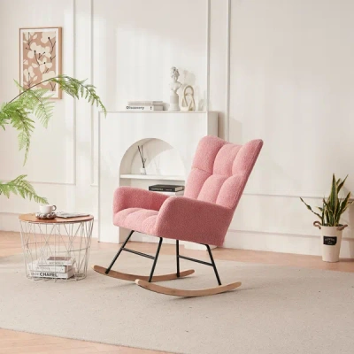 Simplie Fun Rocking Chair Nursery In Pink