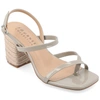 Journee Collection Olivina Jute Block Heel Slingback Sandal In Grey