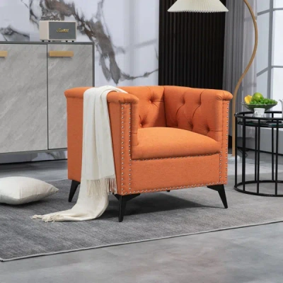 Simplie Fun Accent Chair Living Room Chairs Single Sofa Chair In Orange