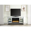 SIMPLIE FUN NORALIE TV STAND W/FIREPLACE & LED MIRRORED & FAUX DIAMONDS LV